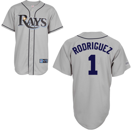 Sean Rodriguez #1 mlb Jersey-Tampa Bay Rays Women's Authentic Road Gray Cool Base Baseball Jersey